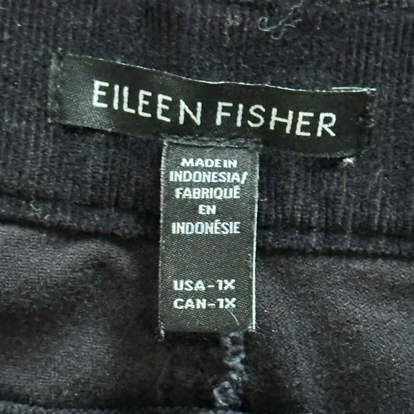 Eileen Fisher Black Wide-Leg Corduroy Trousers size 1x - Picture 2 of 9